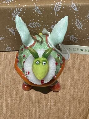 Patience Brewster Krinkles Mini Turtle Dove Ornament Retired Box Tag Christmas